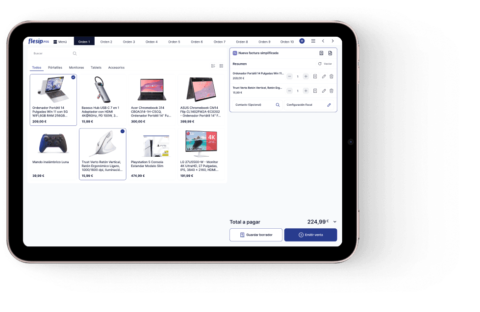 Flesip en tablet - Emisión de facturas en tiempo real desde iPad